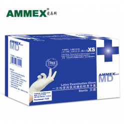 AMMEX医用橡胶检查手套 有粉，灭菌型