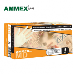 AMMEX医用橡胶检查手套 无粉，经济型